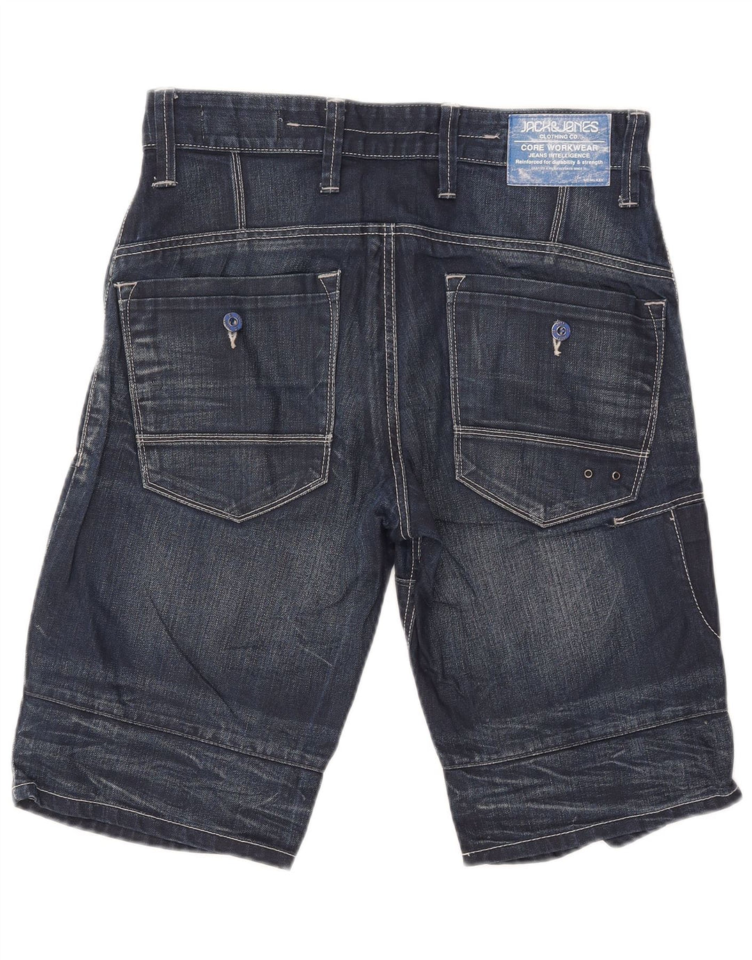 Jack & Jones Mens Cargo Denim Shorts Medium W32 Navy Blue Cotton