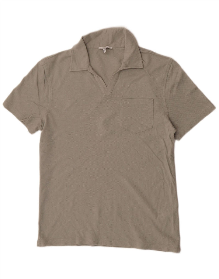 Reiss Mens Polo Shirt Small Grey Cotton