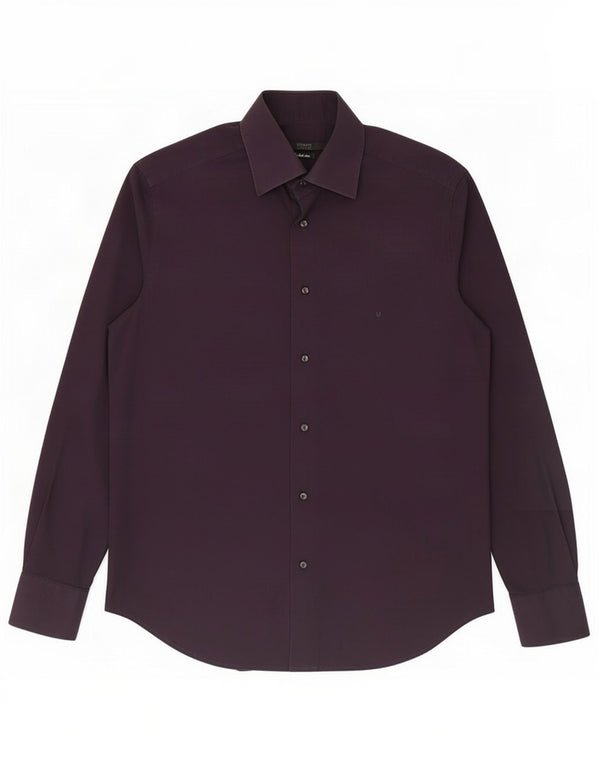 Ungaro Mens Shirt Size 40 15 3/4 Medium Purple Cotton