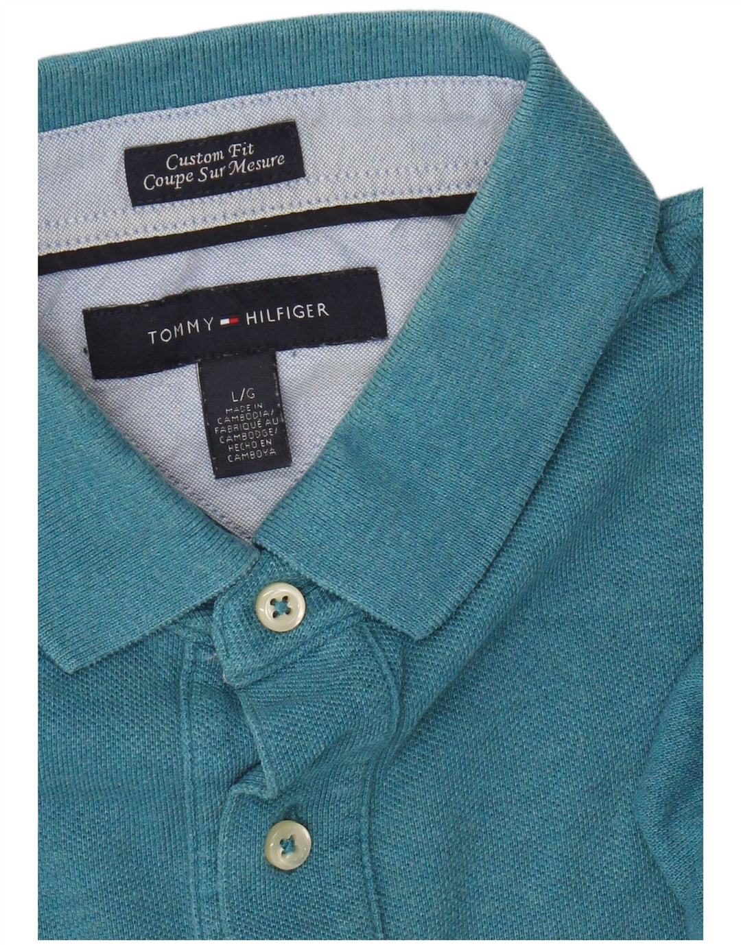 Tommy Hilfiger Mens Custom Fit Polo Shirt Large Blue