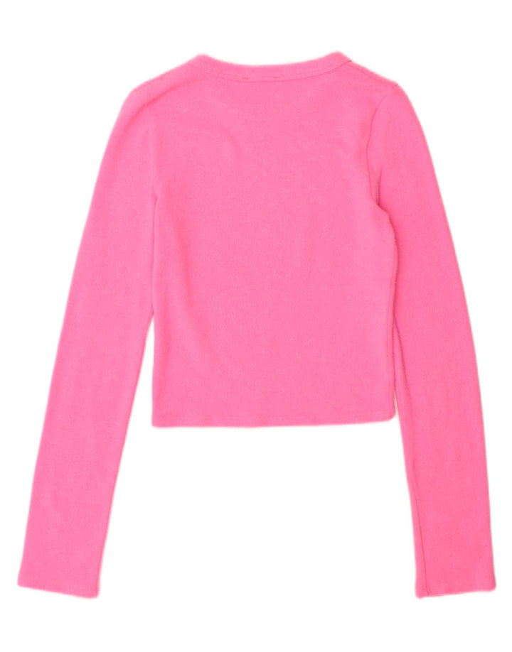 ZARA Womens Crop Top Long Sleeve UK 8 Small Pink Vintage Zara and Second-Hand Zara from Messina Hembry 
