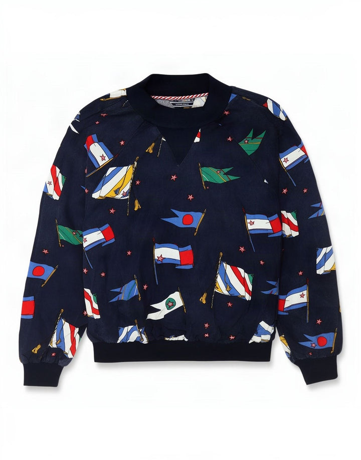 Tommy Hilfiger Womens Graphic Sweatshirt Jumper US 6 Medium Navy Blue