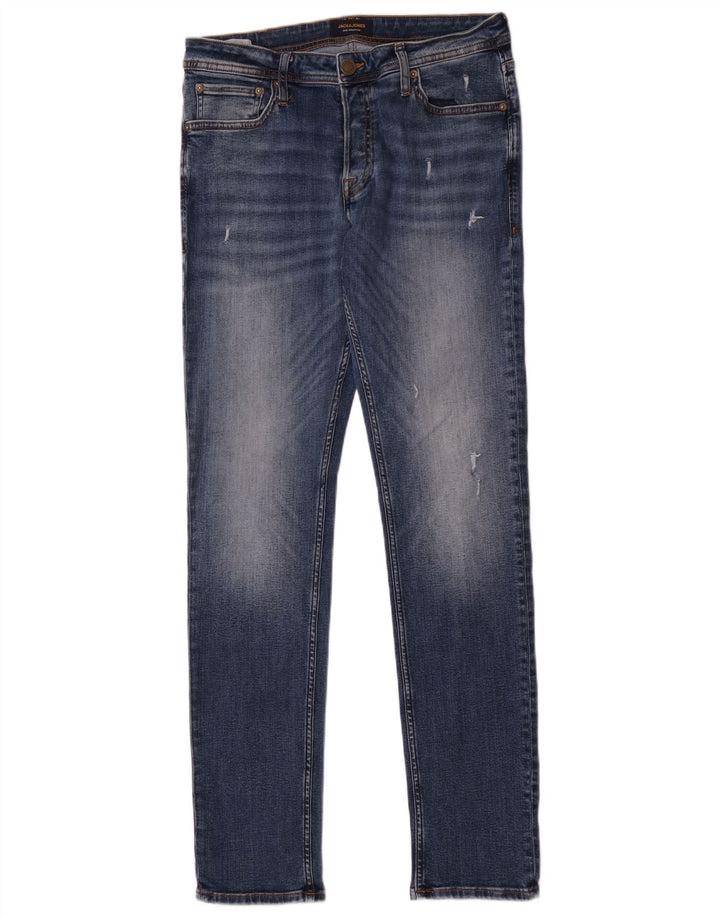 Jack & Jones Mens Slim Jeans W32 L34 Blue Cotton
