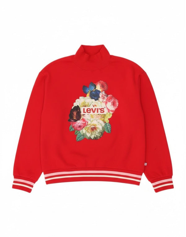 Levi's Girls Graphic Sweatshirt Jumper 13-14 Years Large Red