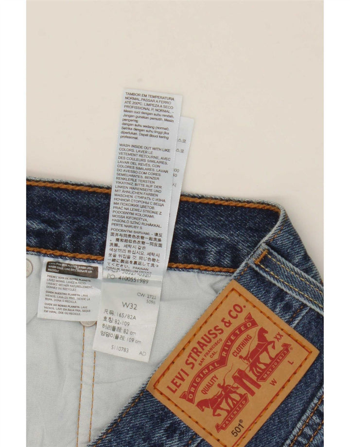 Levi's Womens 501 Distressed Denim Shorts W32 Large Blue Cotton