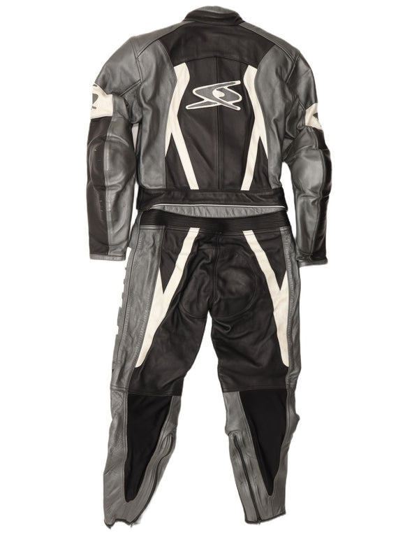 Spyke Womens Leather Jumpsuit IT 44 Medium Black Leather Motorcycle