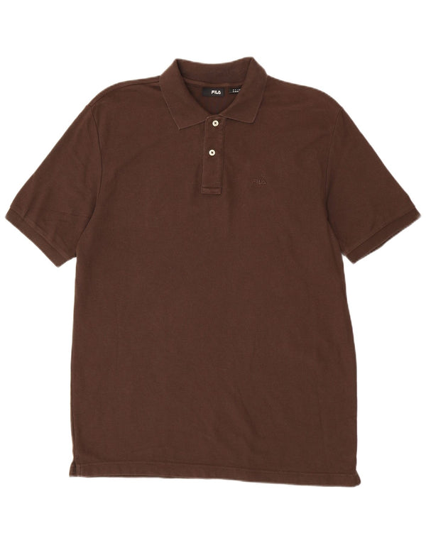 FILA Mens Polo Shirt Large Brown Cotton