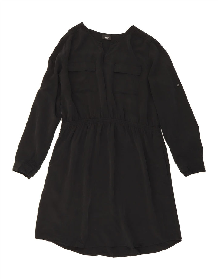 MOSSIMO Womens Long Sleeve A-Line Dress UK 16 Large Black Polyester Vintage Mossimo and Second-Hand Mossimo from Messina Hembry 