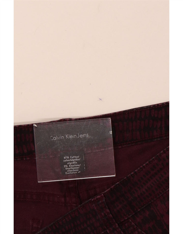 CALVIN KLEIN Womens Casual Trousers US 12 Large W32 L31 Burgundy