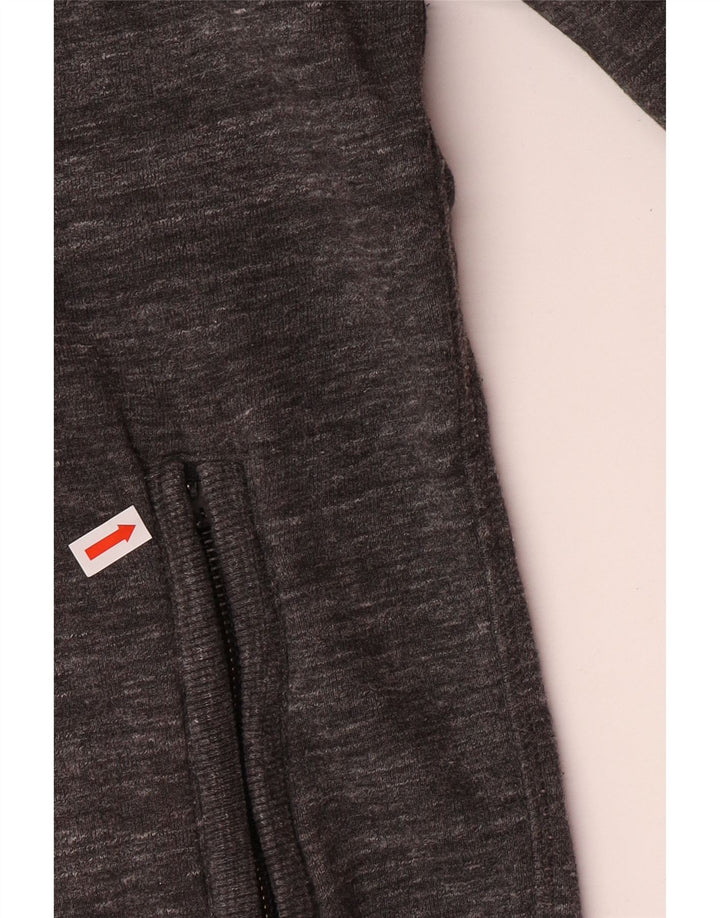 SUPERDRY Mens Hoodie Jumper Small Grey Flecked Cotton