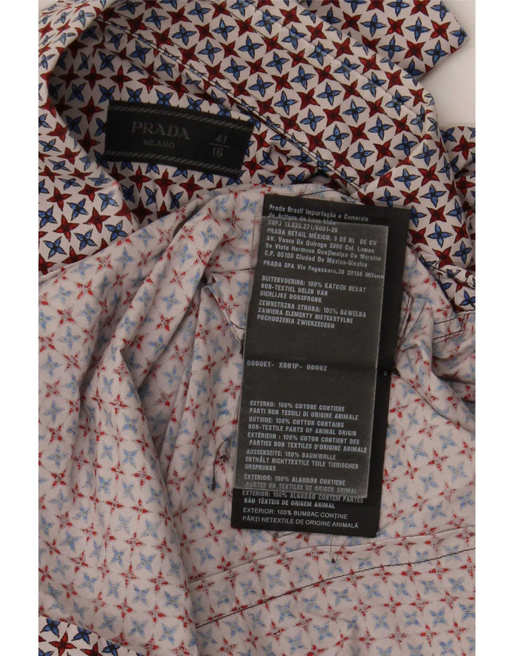 Prada Mens Shirt Size 16 41 Large Multicoloured Geometric Cotton