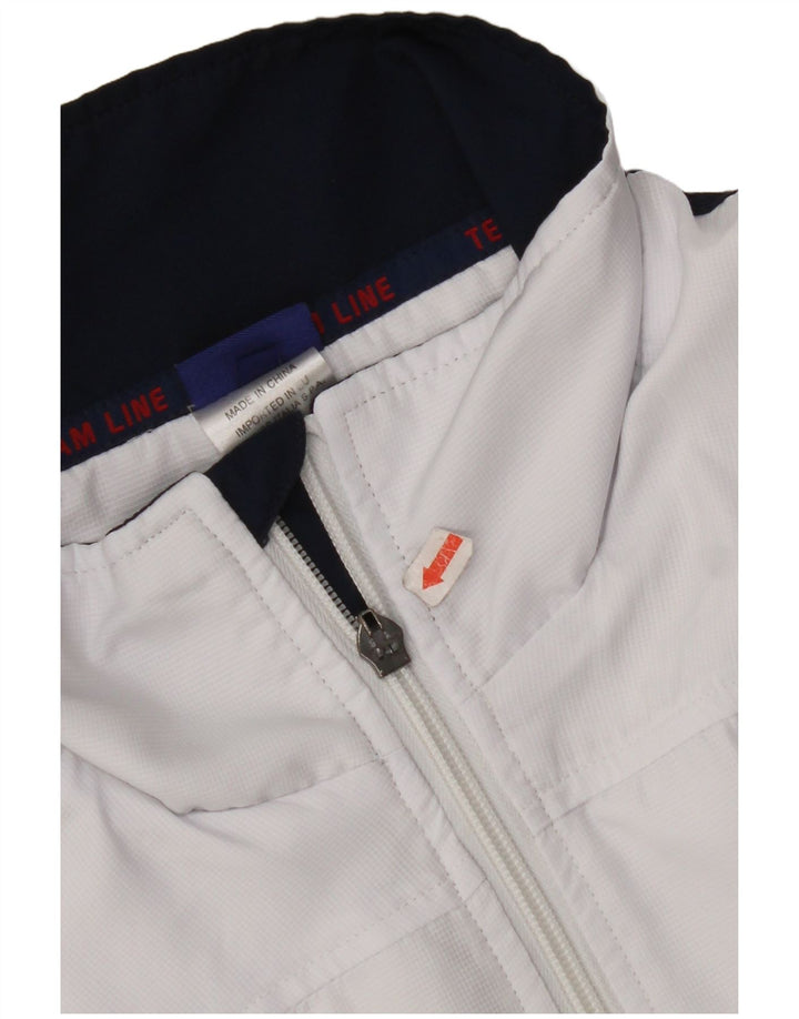 ASICS Mens Tracksuit Top Jacket Medium White Colourblock Polyester