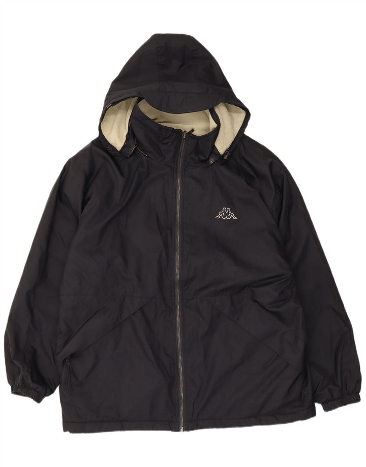Kappa Mens Hooded Reversible Jacket UK 36 Small Black Polyester