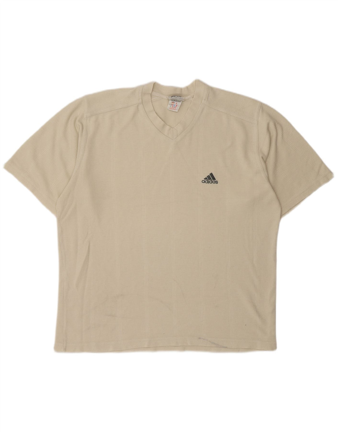 ADIDAS Mens T-Shirt Top UK 40/42 Medium Beige Cotton
