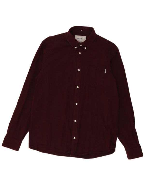 Carhartt Mens Shirt Medium Burgundy Cotton