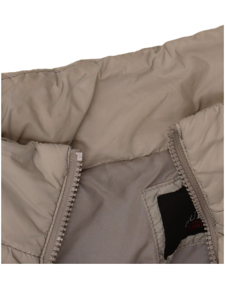 GUESS Womens Padded Jacket UK 16 Large Beige Polyester