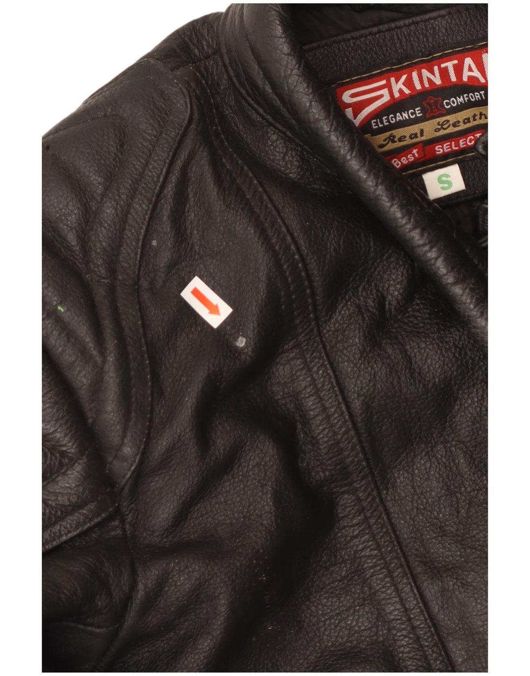SKINTAN Womens Leather Racer Jacket UK 10 Small Black Leather