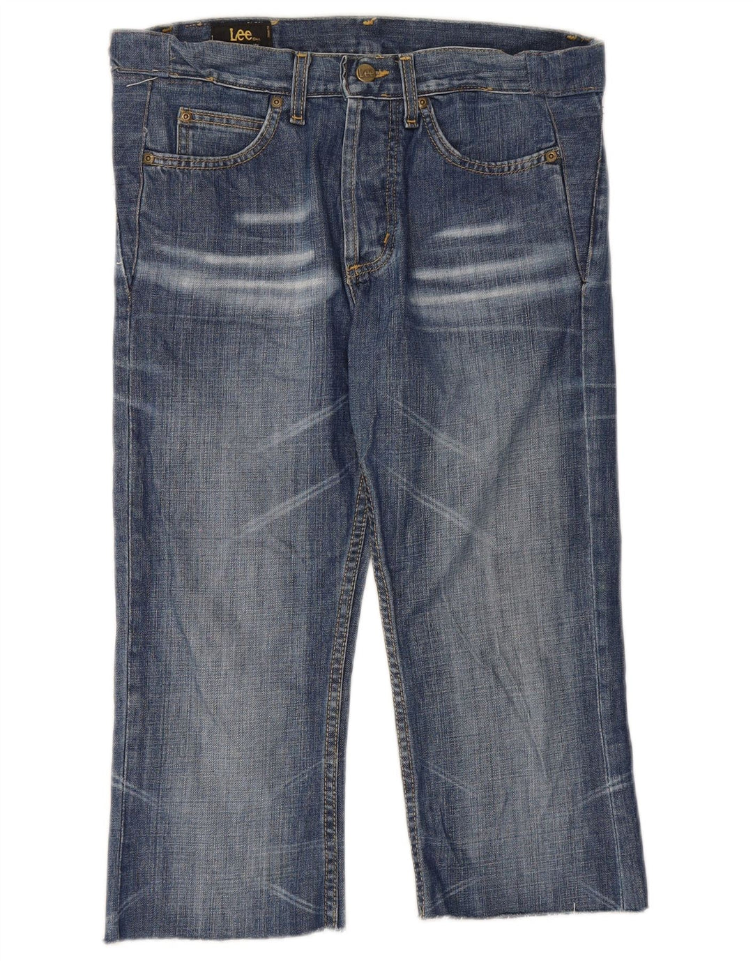 LEE Mens Cropped Jeans W28 L20 Blue Cotton