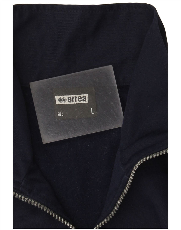 Errea Mens Zip Neck Sweatshirt Jumper Large Navy Blue Polyester