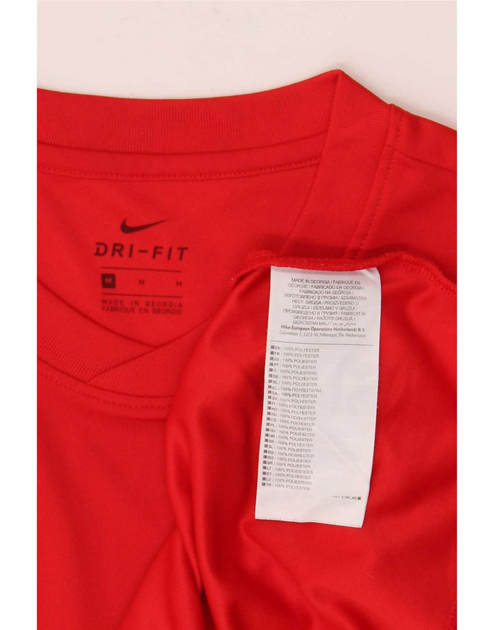 Nike Mens Dri Fit T-Shirt Top Medium Red Polyester