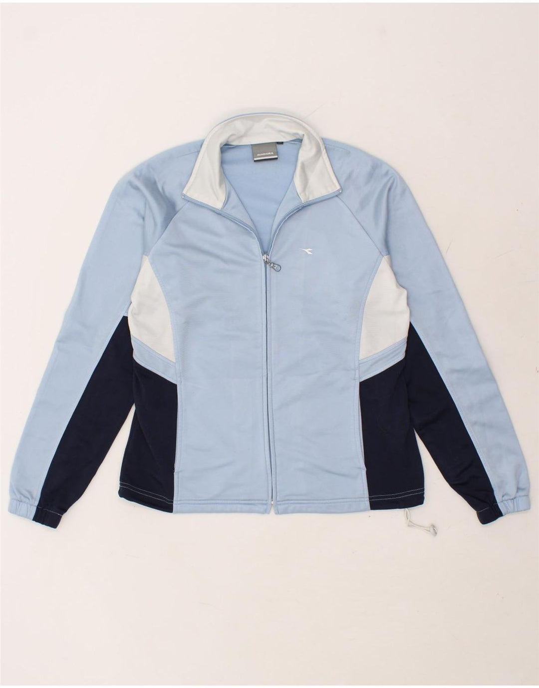 DIADORA Womens Tracksuit Top Jacket UK 14 Medium Blue Colourblock Vintage Diadora and Second-Hand Diadora from Messina Hembry 
