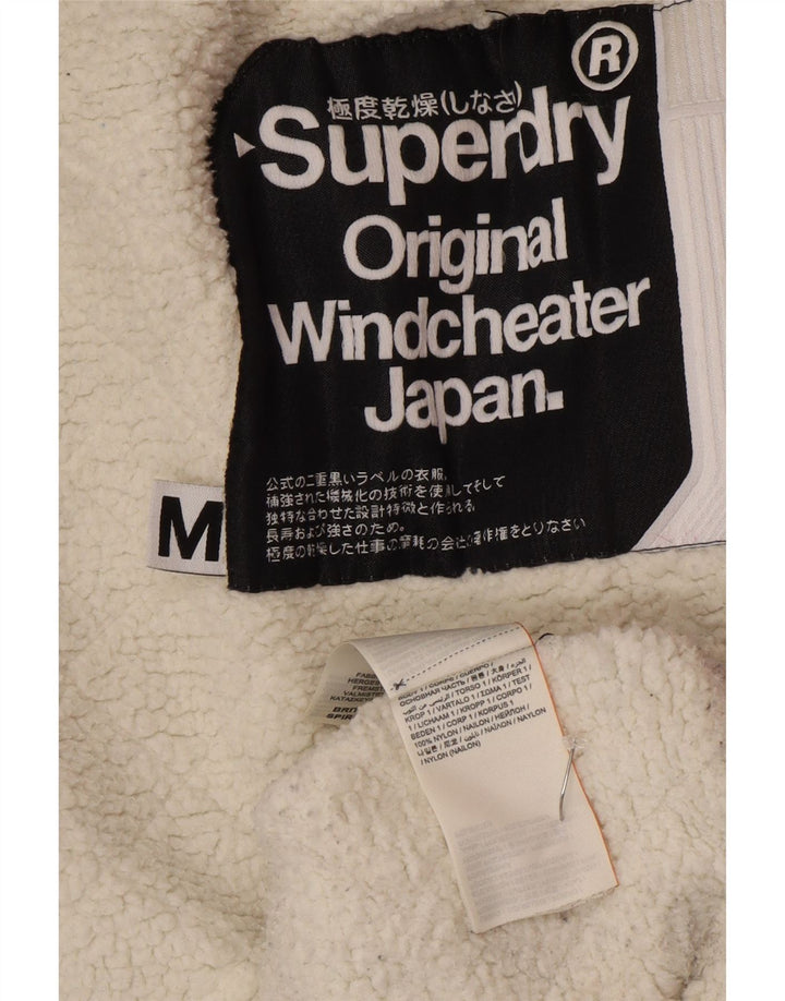 Superdry Womens Windcheater Windbreaker Jacket UK 14 Medium Khaki Nylon