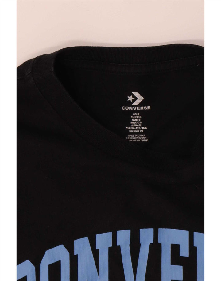 Converse Mens Graphic T-Shirt Top Small Black Cotton