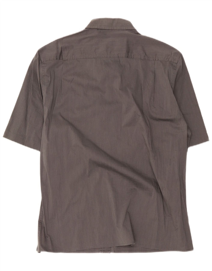 Dkny Mens Short Sleeve Shirt Large Grey Cotton