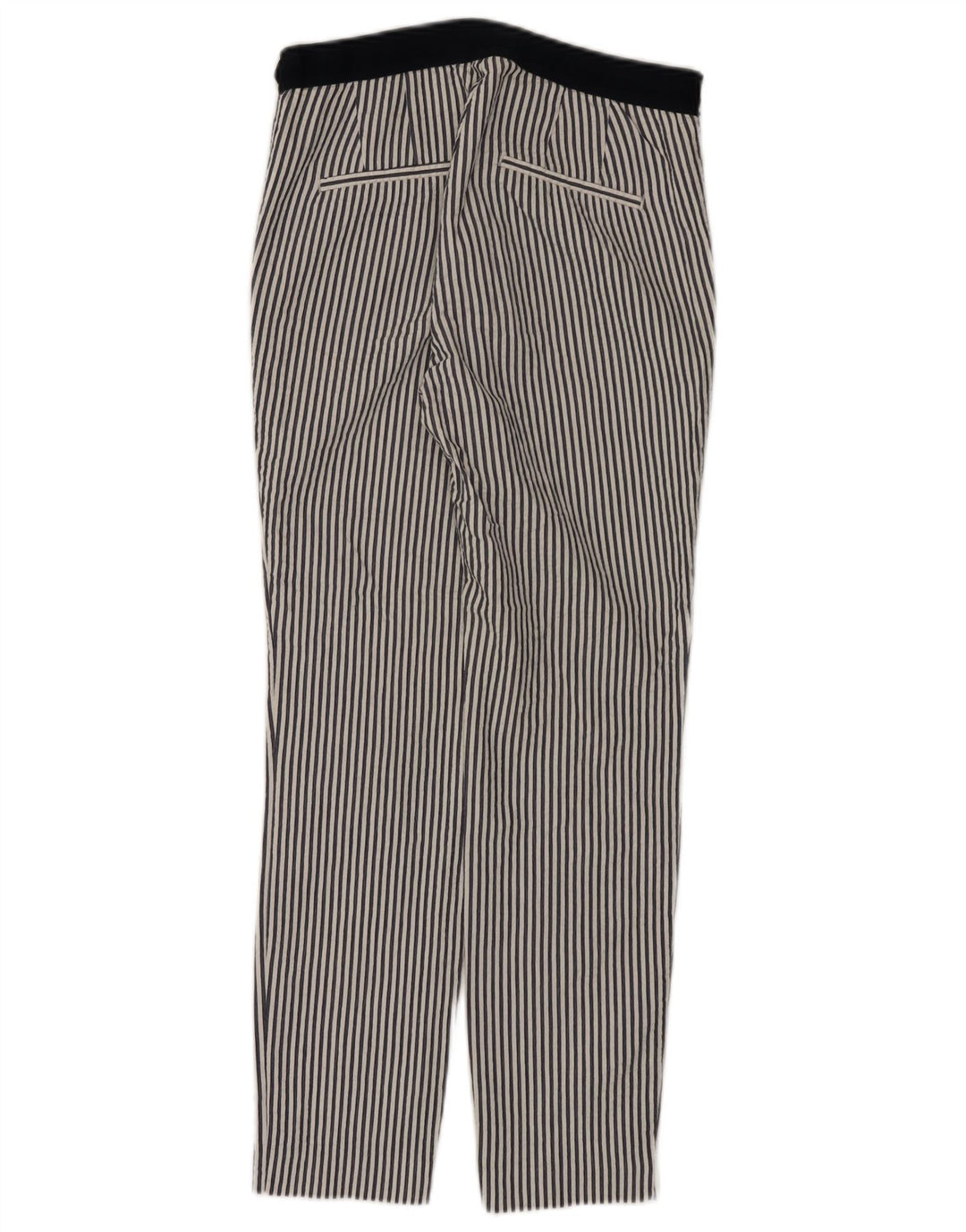 ZARA Womens Slim Chino Trousers Small W26 L27 White Striped Cotton