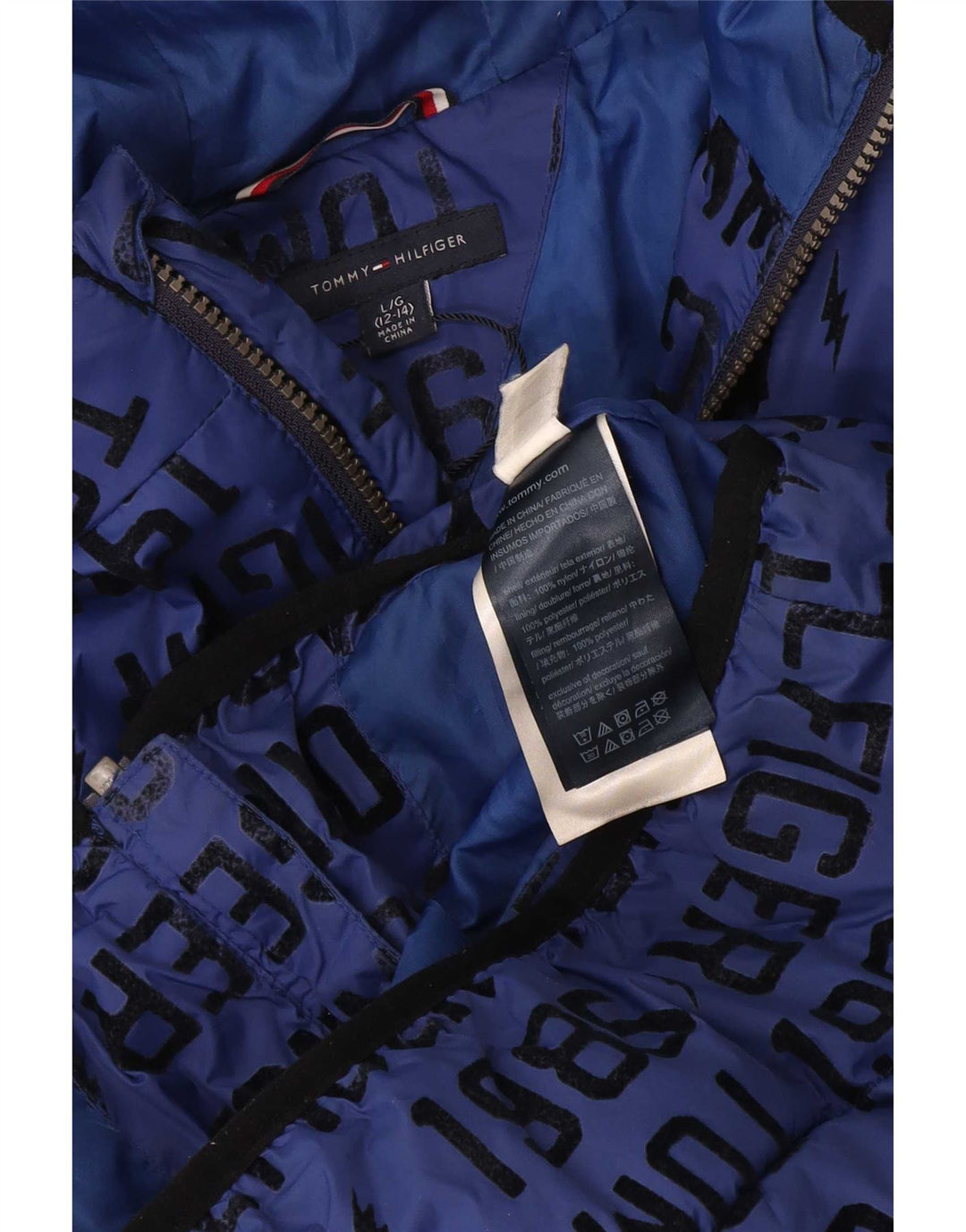 Tommy Hilfiger Boys Graphic Padded Jacket 12-13 Years Large Blue