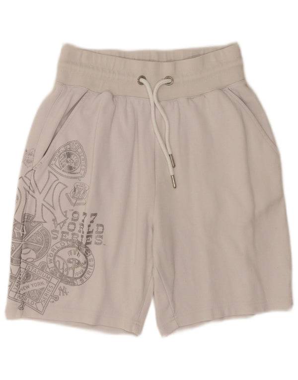 Majestic Mens New York Yankees Graphic Sport Shorts XS White Cotton