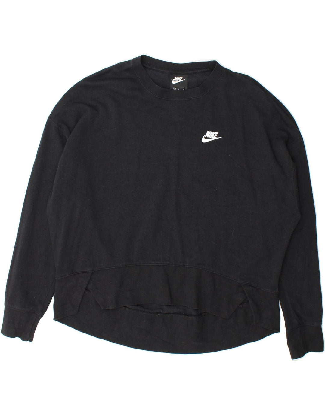 NIKE Womens Oversized Sweatshirt Jumper UK 14 Medium Black Cotton Vintage Nike and Second-Hand Nike from Messina Hembry 