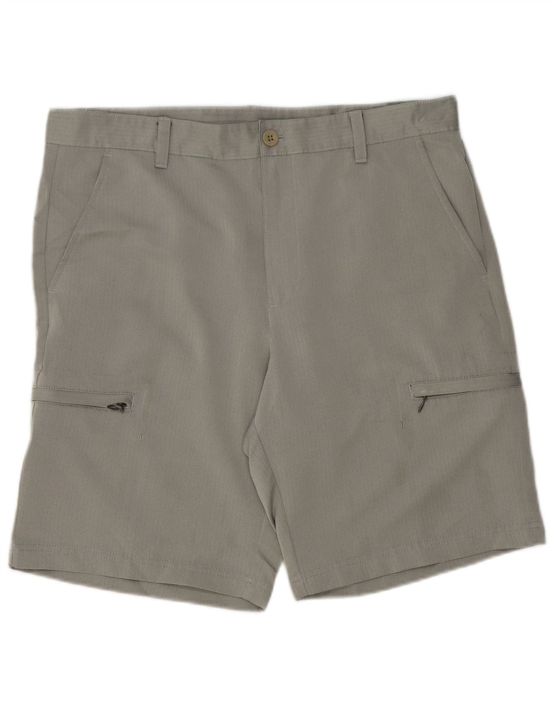 IZOD Mens Golf Cargo Shorts W36 Large Grey Herringbone Polyester