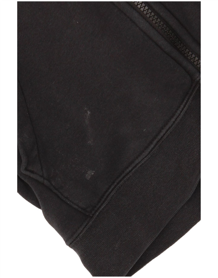 NIKE Womens Oversized Zip Hoodie Sweater UK 6 XS Black Cotton