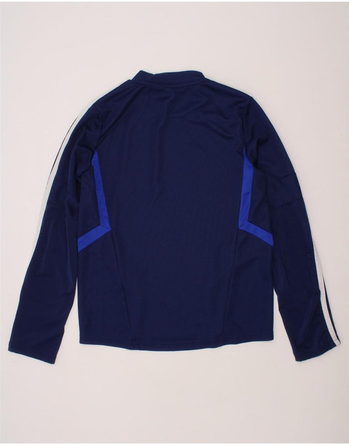 ADIDAS Boys Aeroready Pullover Tracksuit Top 9-10 Years Navy Blue Vintage Adidas and Second-Hand Adidas from Messina Hembry 
