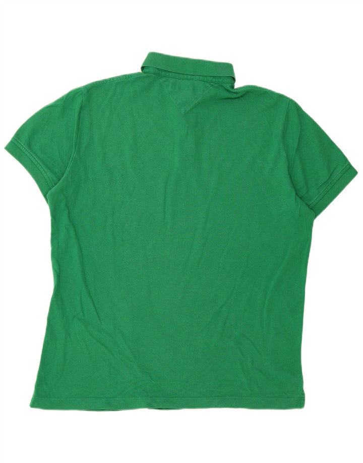TOMMY HILFIGER Mens Custom Fit Polo Shirt Medium Green