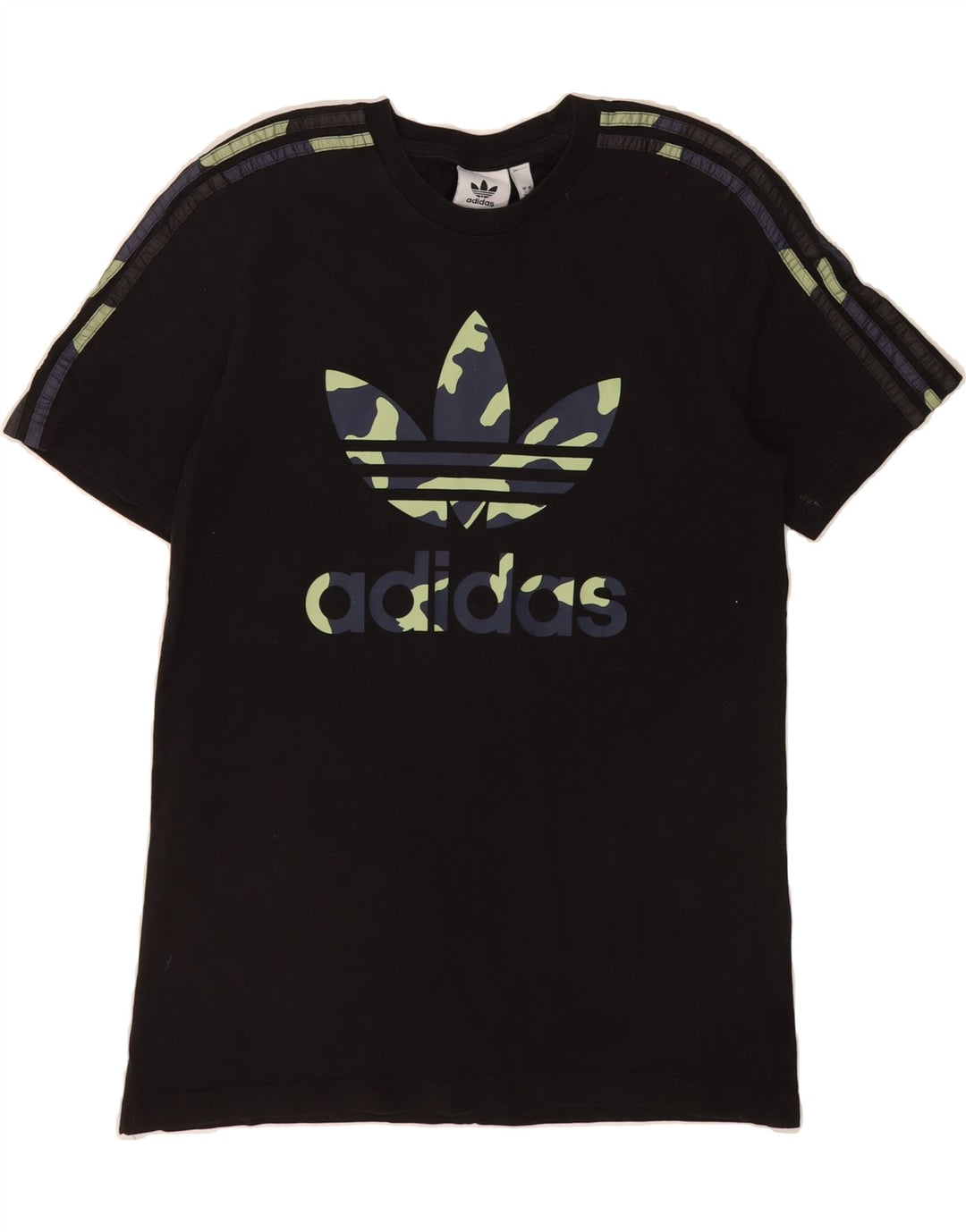ADIDAS Mens Graphic T-Shirt Top Small Black Vintage Adidas and Second-Hand Adidas from Messina Hembry 