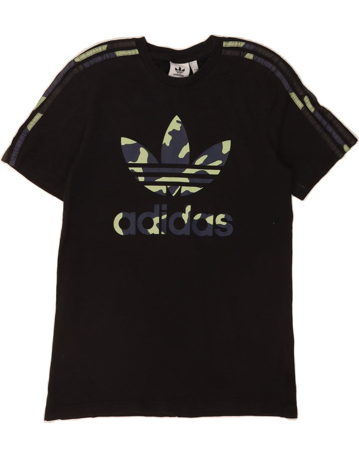 ADIDAS Mens Graphic T-Shirt Top Small Black Vintage Adidas and Second-Hand Adidas from Messina Hembry 