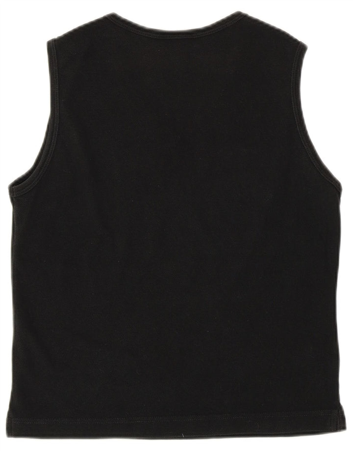 Lacoste Womens Crop Vest Top Size 42 Large Black