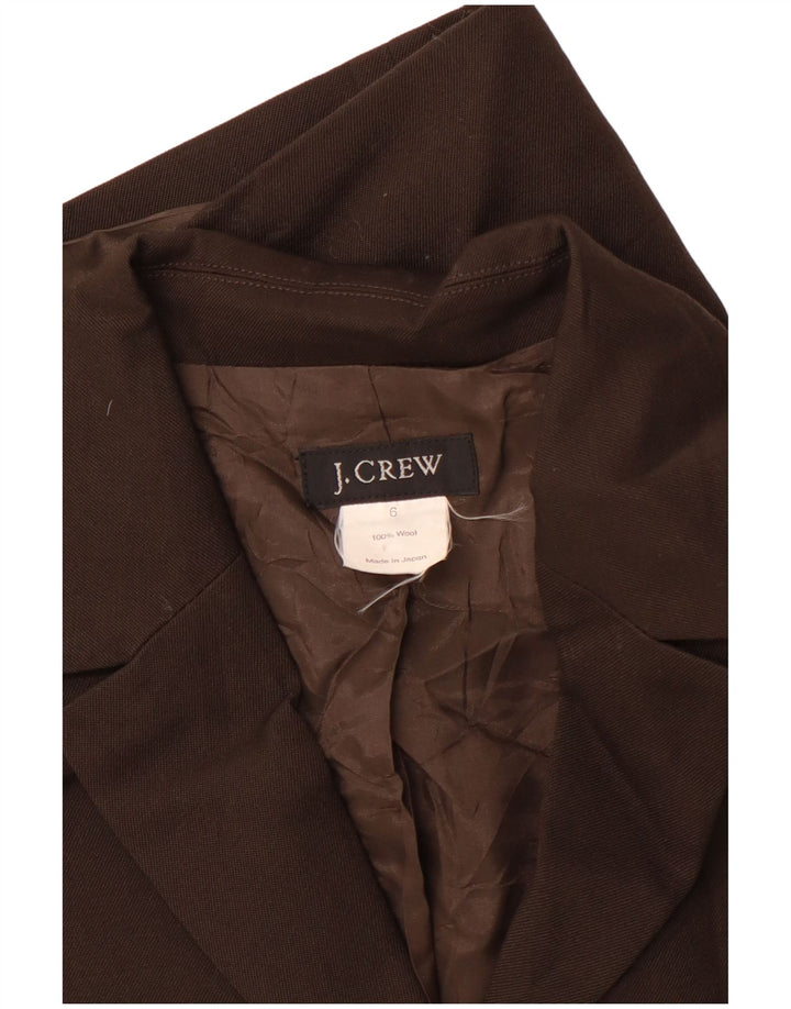 J. CREW Womens 4 Button Blazer Jacket US 6 Medium Brown Wool