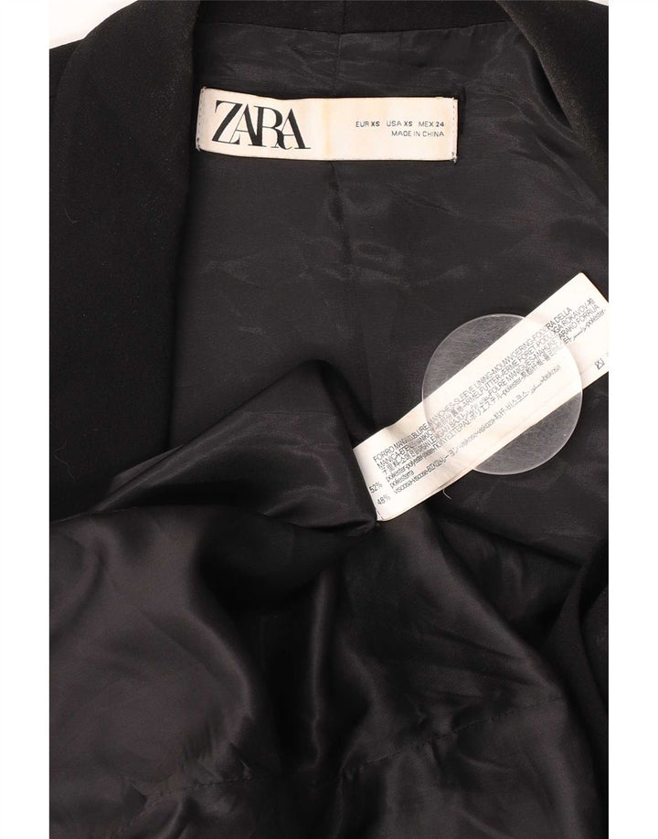 Zara Womens Oversized Blazer Jacket UK 6 XS Black Polyester