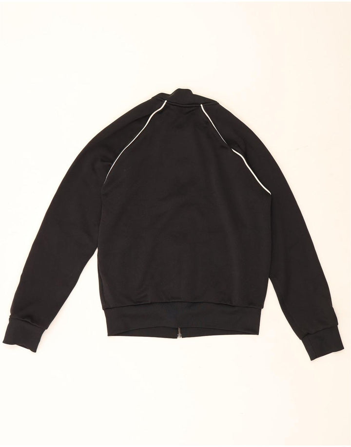 Adidas Womens Tracksuit Top Jacket UK 14 Medium Black Polyester