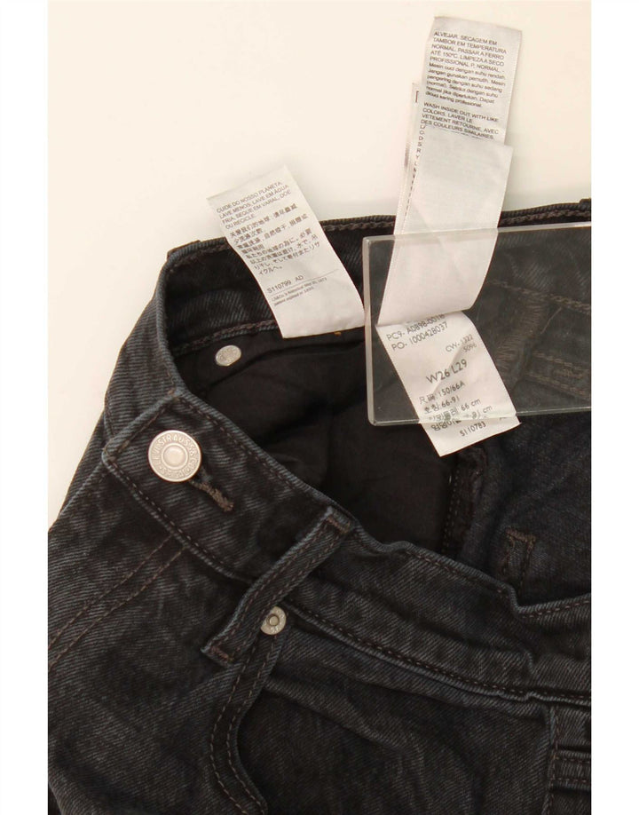 Levi's Womens Tapered Jeans W26 L29 Black Cotton