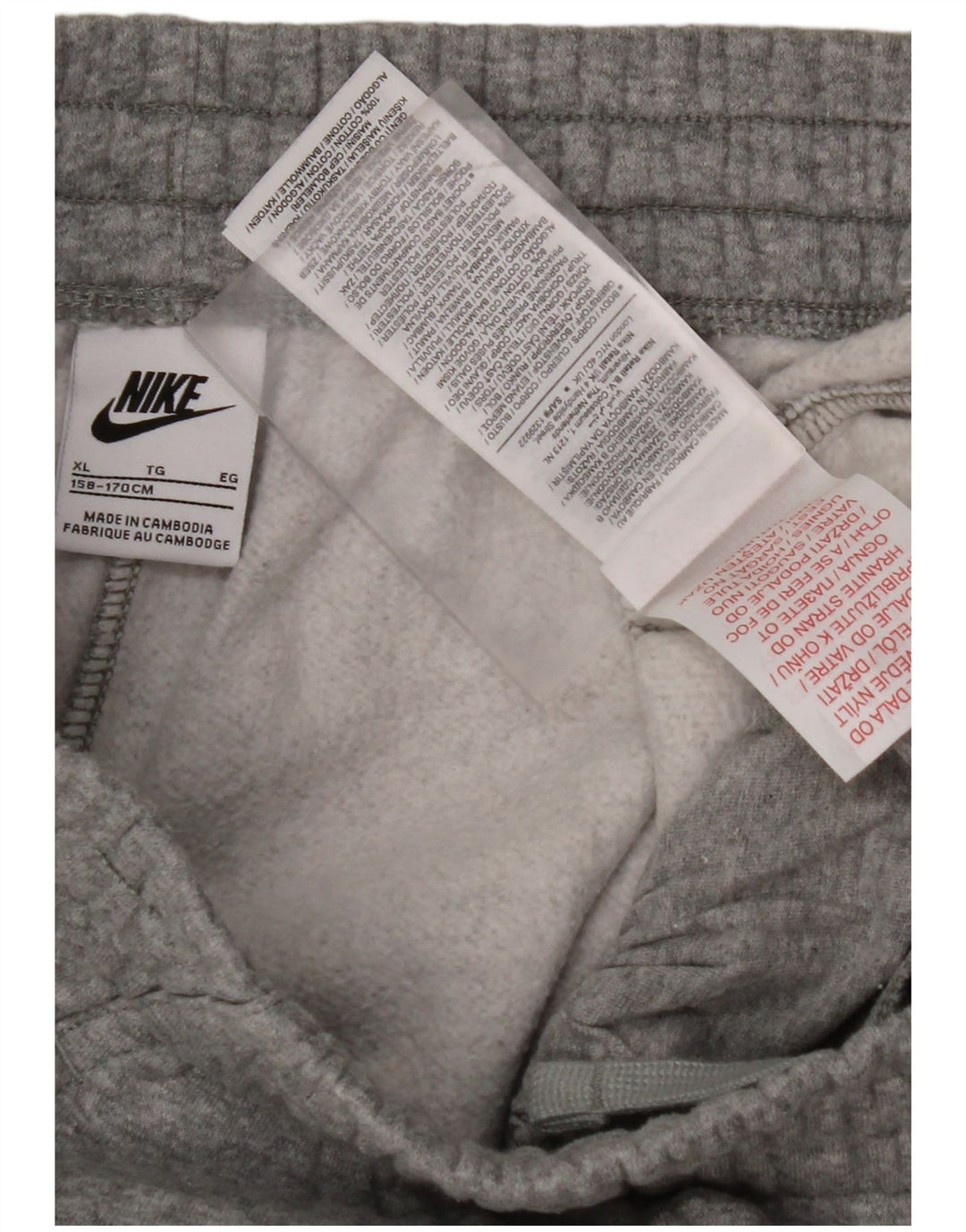 NIKE Boys Cargo Tracksuit Trousers Joggers 13-14 Years XL Grey Flecked