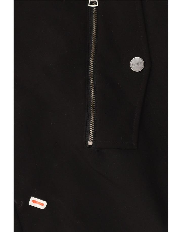 Dkny Womens Hooded Parka Jacket UK 18 XL Black Polyester