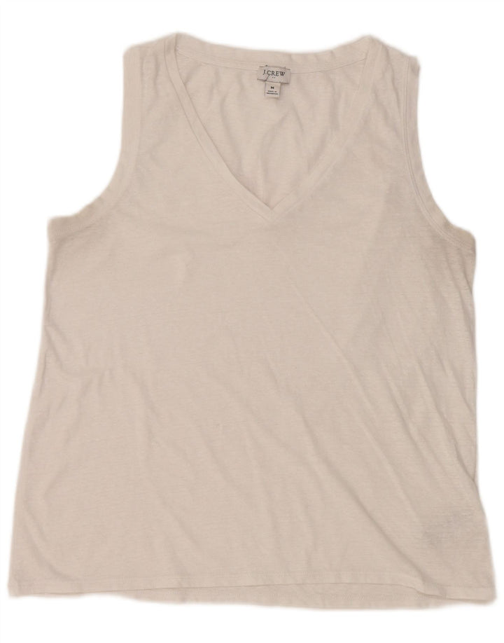J. CREW Womens Vest Top UK 12 Medium White Cotton