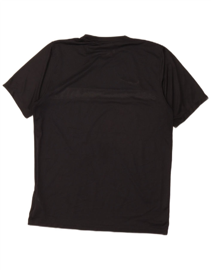 NIKE Mens Dri Fit T-Shirt Top Large Black Polyester