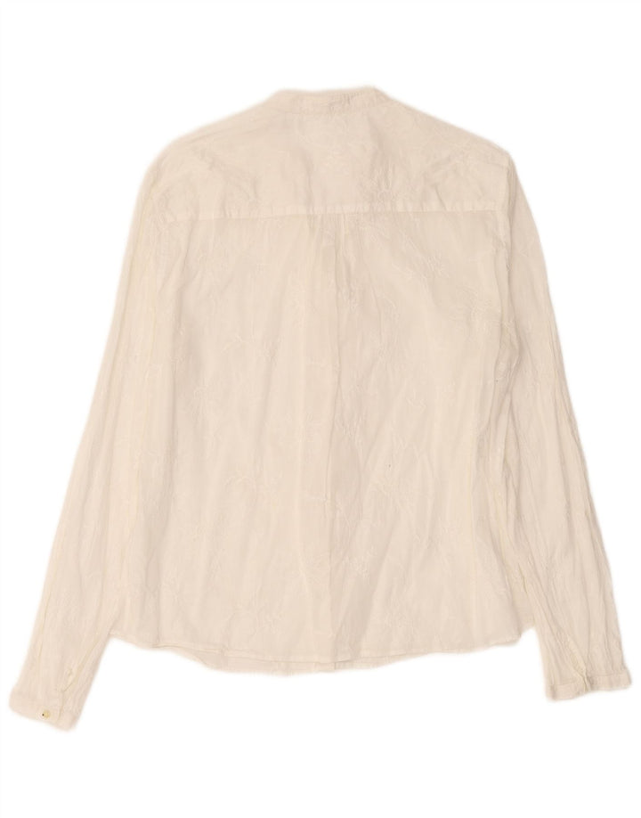 Massimo Dutti Womens Shirt EU 44 XL Off White Floral