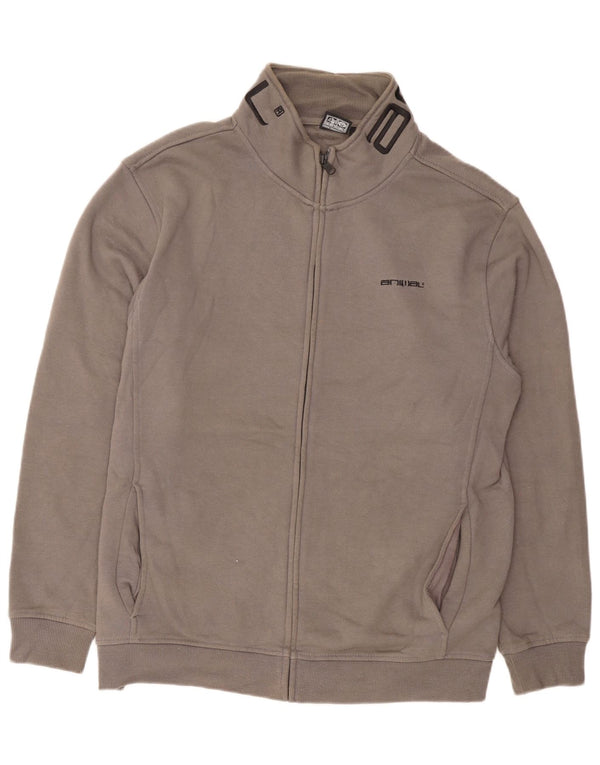 Animal Mens Graphic Tracksuit Top Jacket Large Grey Cotton