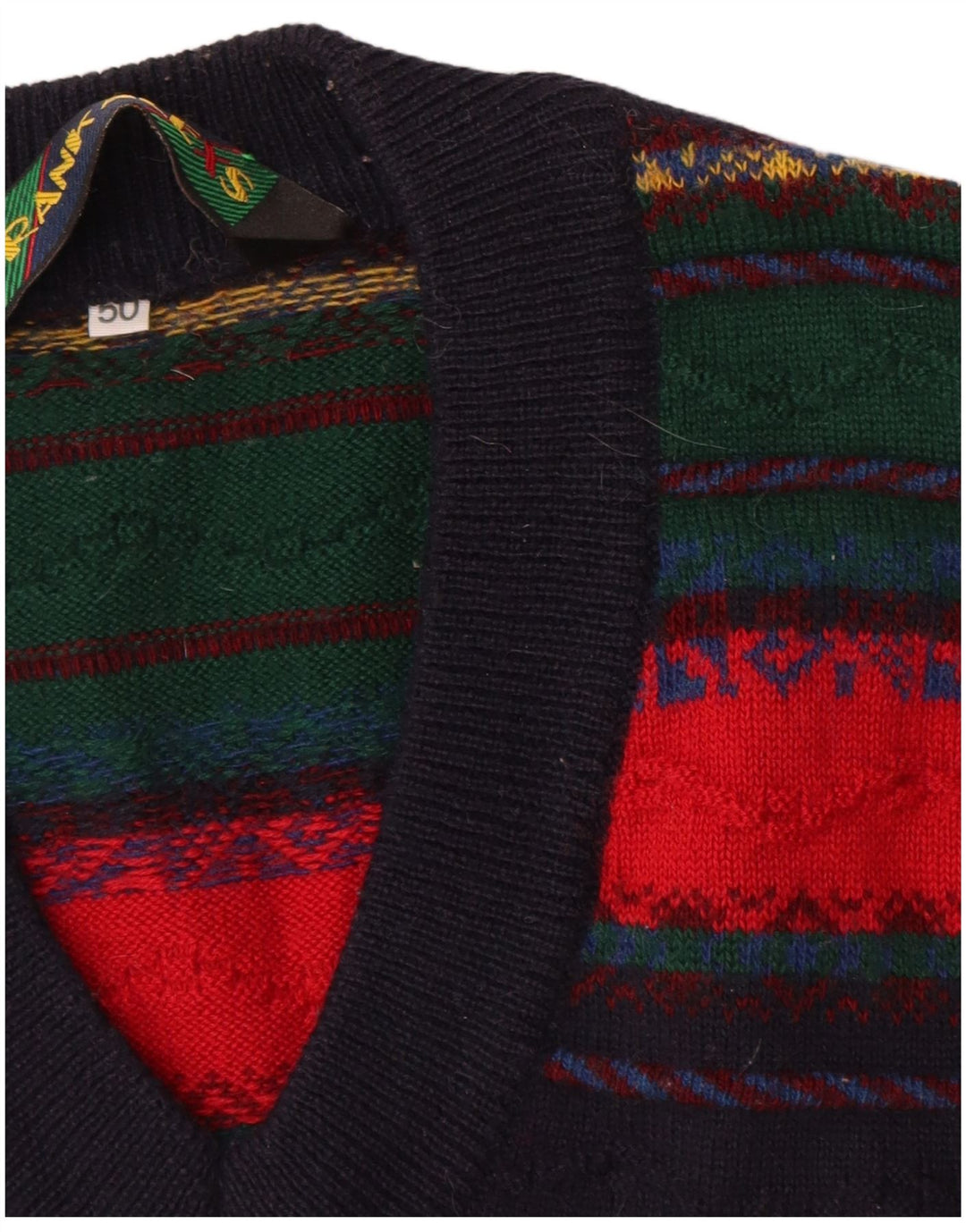 Frank Alexs Mens Vest Tank Top IT 50 Medium Multicoloured Striped Wool